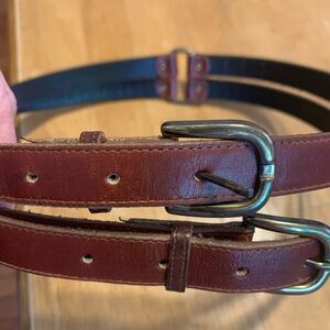 Elegant Women's Brown Leather Belt